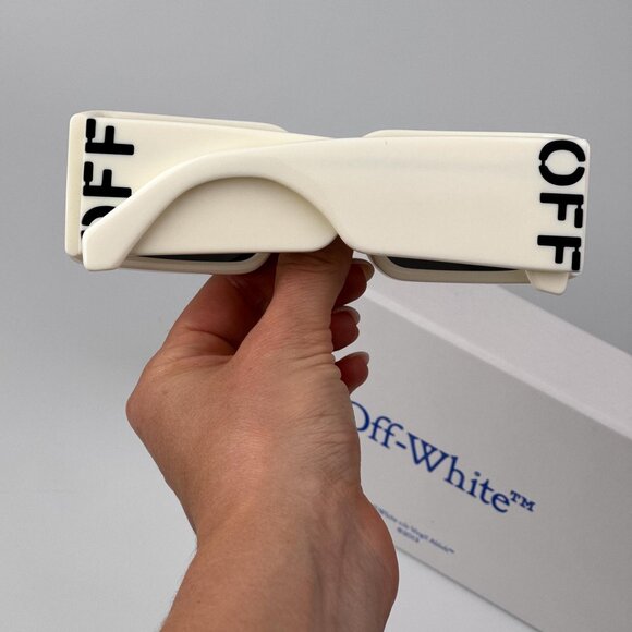 Off-White MILANO Sunglasses – White Square Frame Grey Lenses |Model OERI097 0107 main image 8